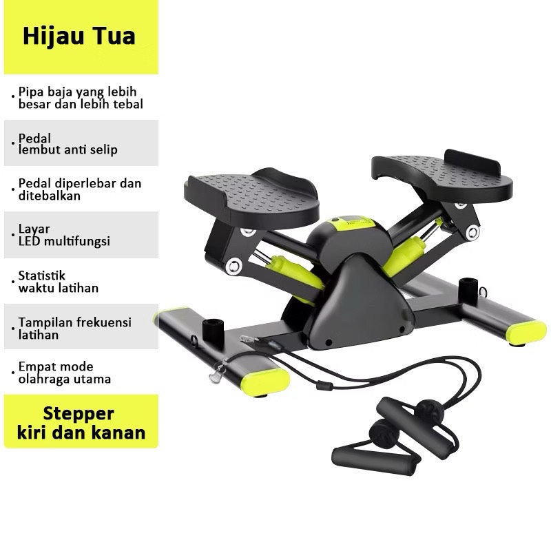 Mini Stepper V-Shape Hijau + Tali Penarik — Dipakai Sekali